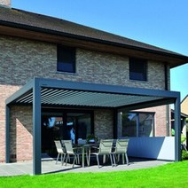 조립식 테라스 파고라 옥상 야외 정자 현대 알루미늄 루버 pergola 알루미늄 정원 창고 방수 전기 pergola, 한개옵션0