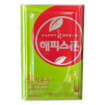 업소용식용유 CJ제일제당 해피스푼 식용유 18L 식용유말통 대용량식용유 폐식용유처리, 1통