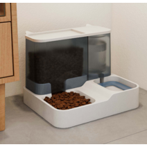 강아지 밥주는 기계 자동 물 사료 배식기 공급기, 대용량 자동 급수식수통합 인디핑크