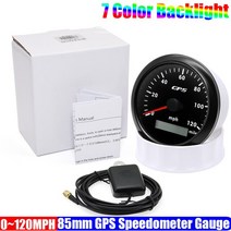 2023 새로운 85MM GPS 속도계 게이지 7 색 백라이트 30 ~ 200MPH 보트 자동차 오토바이 안테나 방수, 08 120MPH BN