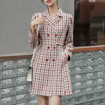 대박난박양 이브 체크 자켓원피스