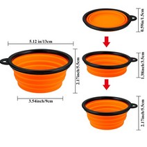 강아지대리석 강아지쿨매트 애견쿨매트 대리석매트 450ml 접이식 개 그릇 애완 동물 실리콘 야외 여행 휴대용 강아지 음식 용기 피더 접시, [03] orange