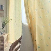 [한스데코] 로티 옐로우 플라워 한폭 봉집커튼_침실형 130x230