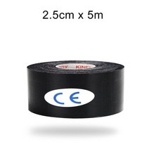 WorthWhile Kinesiology Tape 운동 회복 탄성 테이프 Kneepad 근육 통증 릴리프 무릎 패드 체육관 피트니스 붕대 지원, 20 2.5X500 Black