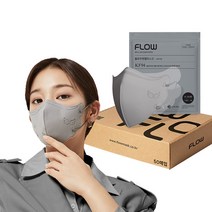 플로우 KF94 천사 새부리형 마스크 ML 중대형, 50매, 그레이