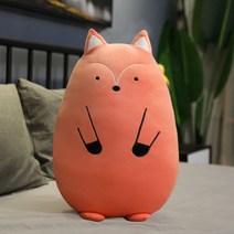 ZZJJC 공룡 쿠션 털돼지 인형 침대 위에서 안고 자는 롱베개 쿠션 피규어, 여우, 25cm