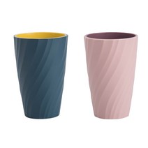 가팡 양치컵 17번 TOYA006, 2개, 딥블루, 핑크