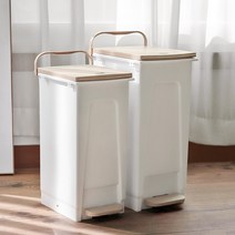 사무실 무소음 밀폐 페달 냄새차단 휴지 쓰레기 통, 20L (그레이)