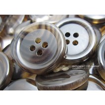 국산 소뿔 단추 15mm 브라운3번색상 일반테 10개, 브라운3번색상 (Brown 3 color)