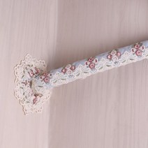 에어컨 매립 배관 커버 구멍 마개 벽구멍 메우기 뚜껑 캡 에어컨 튜브 커버 패브릭 먼지 커버 가열 튜브 커버 유럽 목가 레이스 에어컨 커버, 클리어 문 홀 스티커 + 튜브 슬리브 (하늘색), 구멍 스티커 + 100cm 튜브 슬리브