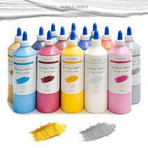 지누아트 아크릴물감 대용량 500ml 전문가용 아크릴물감세트, 골드 (펄)