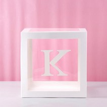 baby 샤워 ​​장식 boy girl transparent balloon box letter frist 1st birthday wedding party 성별 공개 baptism, k, 27cm x 27cm