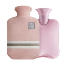 일상가득 말랑 보온 물주머니 2L + 줄무늬 니트 커버 핑크 1개