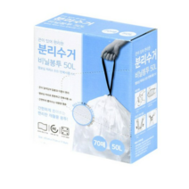 스타리빙 끈이 있는 재활용 분리수거 비닐봉투 50L, 1개