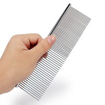 애견 스틸 크롬 빗 펫 브러쉬 고양이 애완견 미용, (V404)크롬철빗 대