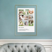 슬림 알루미늄 액자 9분할 사진 액자, 세로형, 순백