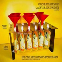 액상 정량 주입기 충진기 액체 필러 서브 패키지 도구 장비 셀프 스탠딩 노즐 백 충전 브래킷 랙, Stainless 12