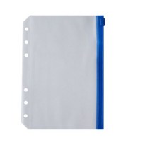 A5/A6 바인더 포켓 2 개 PVC 루스 리프 백 6 링 노트북 파우치 문서용 다채로운 지퍼 폴더, 12 blue-A5-2pcs