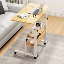 수동높이조절책상 이케아 움직이는 침대용 테이블 높낮이 1인용, 블랙