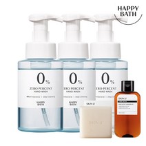 [신라쇼 ONLY]해피바스 제로퍼센트 딥클린 버블핸드워시 300ml*3입