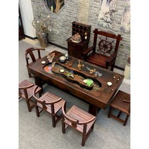 물이흐르는 거실테이블 원목 통나무 사무실 접대실, 2.8미터+안락의자5개+세트 1개