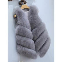 여자 토끼 페이크퍼 트위드 꽈배기 여우 토키털조끼 용 민소매 자켓 모피 조끼 겨울 짧은 인조 코트 따뜻한
