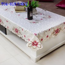 SKANDSALO 식탁보 거실 티테이블 직사각형 유럽풍 레이스 테이블보 패브릭 티테이블보 모던 심플 정사각형, T04-819스타일, C04-직사각형 136*198cm