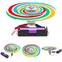 팽이 착시 전동 만들기 (LED) 원심력 무게 중심 회전 색 혼합 현상 관찰 실험 모터 엘이디