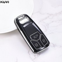 아우디 호환 키케이스도금 TPU 자동차 키 케이스 아우디 A1 A3 8P A4 A5 A6 C7 A7 S3 S7 S8 R8 Q2 Q3 Q5 Q7, 03 B style Black