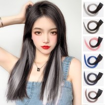시크릿 투톤 헤어 브릿지 트윙클 붙임 머리 피스 발레아쥬 옴브레 부분 가발, 투톤핑크