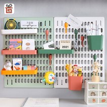 기프템 페그보드 무타공 타공판 보드 악세사리 세트 상품, 타공판 대 세트(그레이)