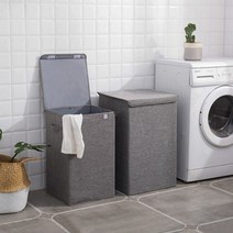 기획초특가 - 접이식 세탁수납통 대형/패브릭 빨래바구니, 1개, 베이지 소