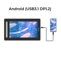 XPPen- 아티스트 12 펜 그래픽 태블릿 모니터 드로잉 127% sRGB 8192 레벨 8 키 틸트 지원 Windows mac Android, 그린 with Type C