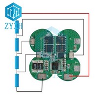 베터리악세사리 bms 4s 15a 14.8v 18650 리튬 이온 리튬 배터리 충전 보드 매화 모양 공통 포트 전동 공구용 과전류 보호, 없음
