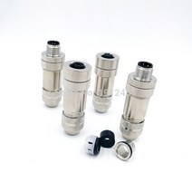 금속 M12 센서 커넥터 M12 방수 각도 및 직선 신호 차폐 암나사 나사 스레드 플러그 4 5 8 핀 A 타입, 01 Straight_02 5P_01 남성 삽입