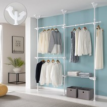 이지온 국민튼튼 드레스룸 시스템 옷걸이 설치형 행거 모음, 옵션13)EO-304W 폭(160-220cm)