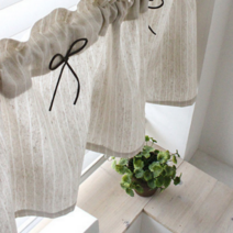 라채 주방 가리개 바란스 작은 창문 미니 발란스 부엌 커튼 린넨 스트라이프