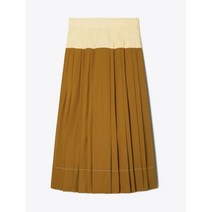 TORY BURCH 토리버치 Cotton Poplin Pleated Skirt - Dark Mustard