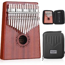 GECKO Kalimba 17 키 엄지 피아노 방수 보호 상자 튜닝 해머 및 학습 교육 휴대용 Mbira Sanza 손가락 명상 소리 어린이를위한 선물 성인 초보자 전문, 기본