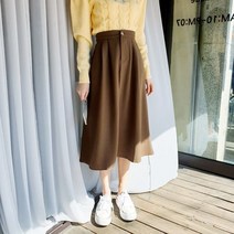 도도스타일 몰리 핀턱 플레어 키작녀 롱스커트XS