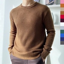 옷자락 [옷자락] 남자 와플 스웨터 연말 데이트룩 라운드넥 겨울 니트