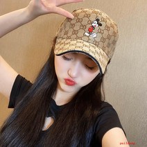 puildaug 모자 여자 혀 모자 자외선 차단제 모자 조커 미키 패션 야구 모자