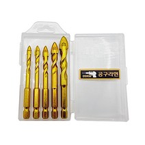 공구라면 ( 09RM ) 4날 트위스트 다용도 비트 타일 유리 콘크리트 철판 기리 세트, [선택3] 다용도 비트 금색 7P, 1세트