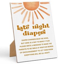 베이비 샤워 게임 늦은 밤 기저귀 베이비 샤워 표지판-20.3 x 27.9cm(8 x 11인치) Here Comes The Sun 나무 게임 사인 성별 공개 파티를 위한 성별, 1개