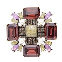 명품 브로치 뱃지 배찌 한복브로치 cindy xiang 여성용 대형 크리스탈 크로스 핀