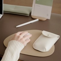 누보 마우스 패드 책상 미끄럼 방지 마카롱 컬러 가죽 마우스패드 데스크 인테리어, 누드 베이지