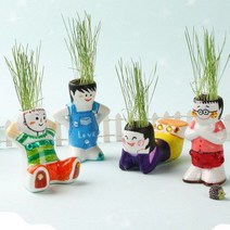 바보사랑 도자기잔디인형만들기(4인용)/잔디씨키우기/미니화분 .아트랄라, 도자기잔디인형(4인용)