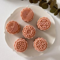 월병 6 개/대 중국 꽃 패턴 Mooncake 금형 디저트 과자 홈 DIY 핸드 압력 쿠키 스탬프 중추절