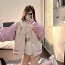 여성야구점퍼 남자 여성 봄 항공 점퍼 Deeptown-Y2k 스트리트웨어 야구 재킷 여성 대학 유니폼 대표팀 대