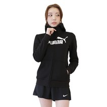 푸마 우먼스 빅로고 ESS 여성 여자 기모 후드집업 자켓 후디 586806-01